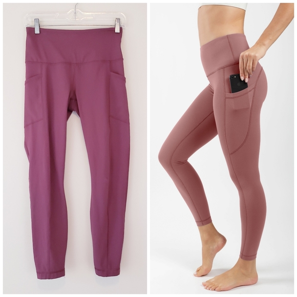 90 Degree by Reflex Pink Mauve Carbon Interlink 7/8 Leggings Ankle Size Small - Picture 1 of 10